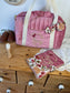 Ensemble: sac Louison, protège carnet et trousse Colette initiale dentelle personnalisable