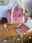 Ensemble: sac Louison, protège carnet et trousse Colette initiale dentelle personnalisable