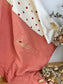 The cover with little hearts and marsala gauze