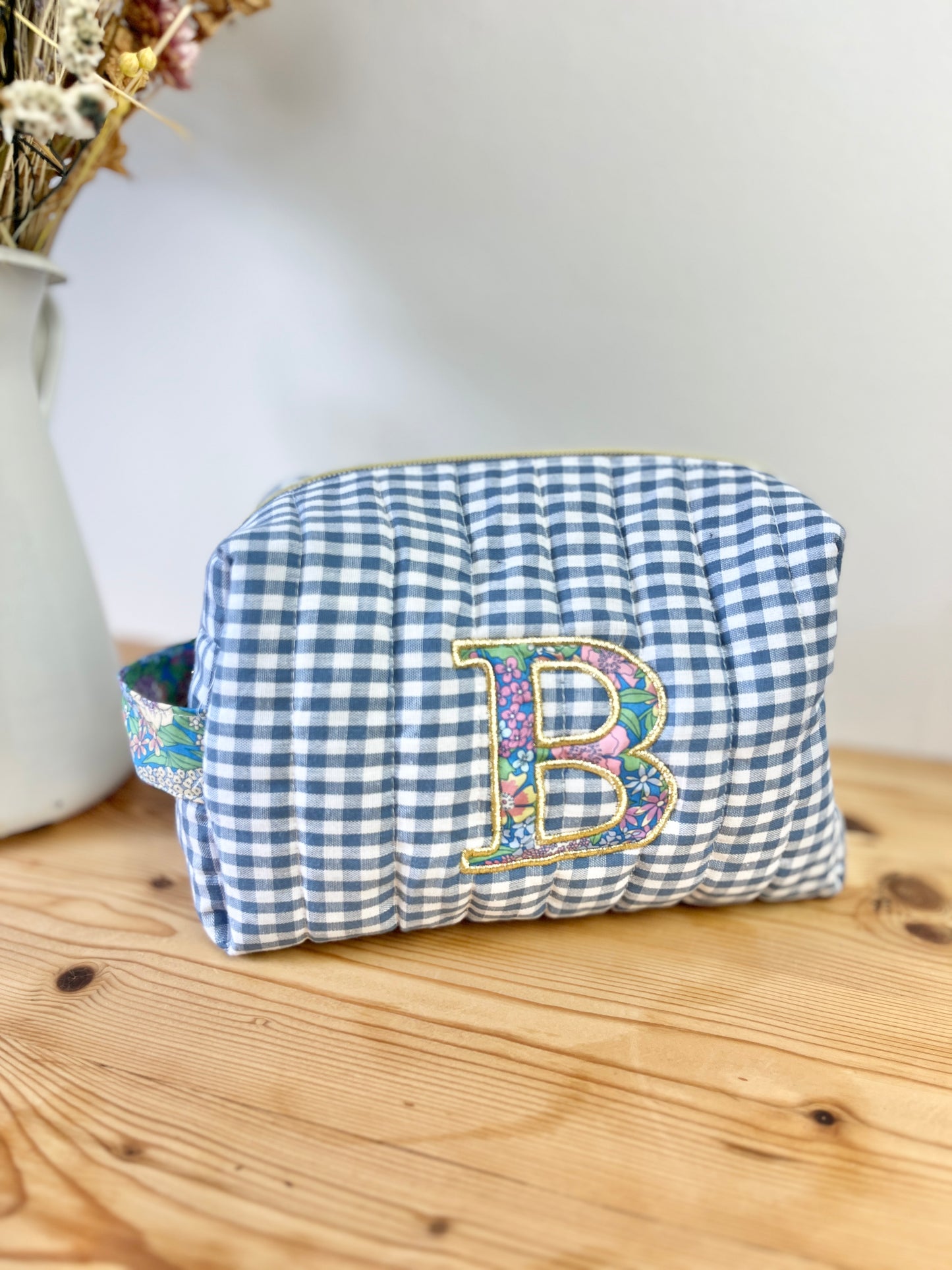 Couples set: duo of toiletry bags with initial