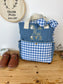 Le sac à dos enfant Ombeline gaze et vichy bleu indigo