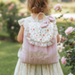 Le sac à dos Églantine velours rose poudré Amandine et tulle