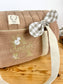 Sac Louison gaze caramel et vichy galet