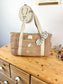 Sac Louison gaze caramel et vichy galet