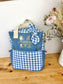 Le sac à dos enfant Ombeline gaze et vichy bleu indigo