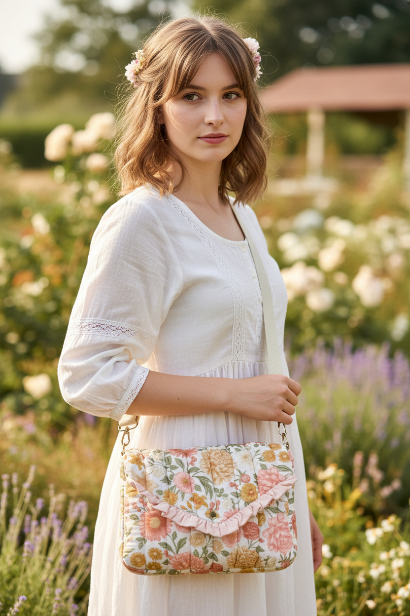 Le sac Elise gaze blush et Elisabeth