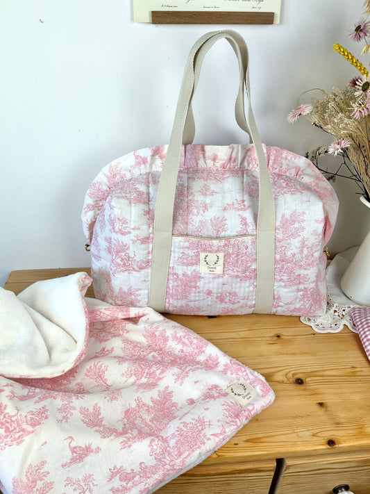 Ensemble Sac Chloé et couverture bébé personnalisable