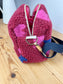 Colette sherpa shoulder bag in pink tulips - in stock