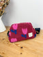 Colette sherpa shoulder bag in pink tulips - in stock