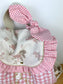 Le sac à dos Églantine vichy rose et jacquard