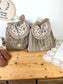Le sac à dos Églantine velours, vichy et marion