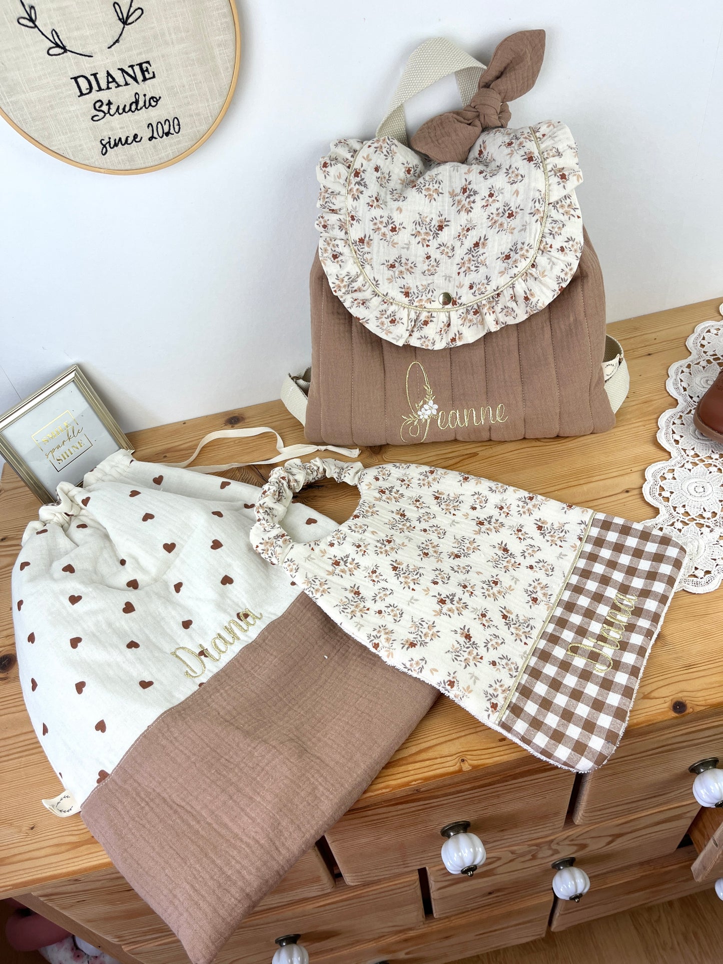 Ensemble sac à dos, pochon et serviette personnalisable