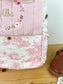 Le sac à dos enfant Ombeline gaze et jouy rose couronne fleurie