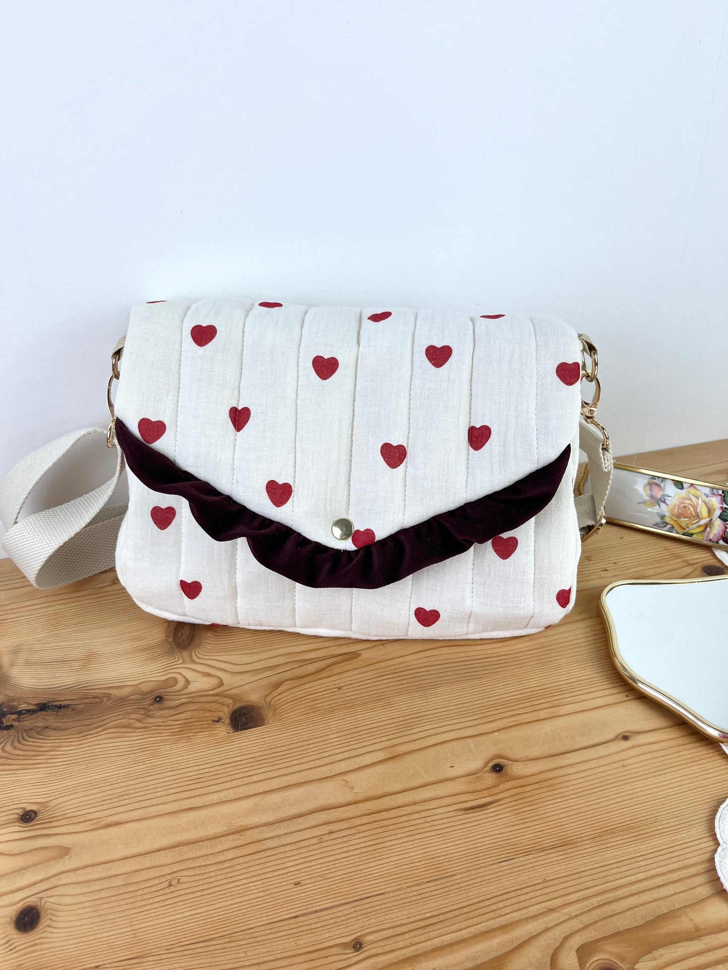 Ensemble mère fille : sac Elise,sac à dos Ombeline, couverture enfant et taie d'oreiller personnalisable