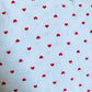 Coupon 90x90cm Piqué de coton petits coeurs rouges