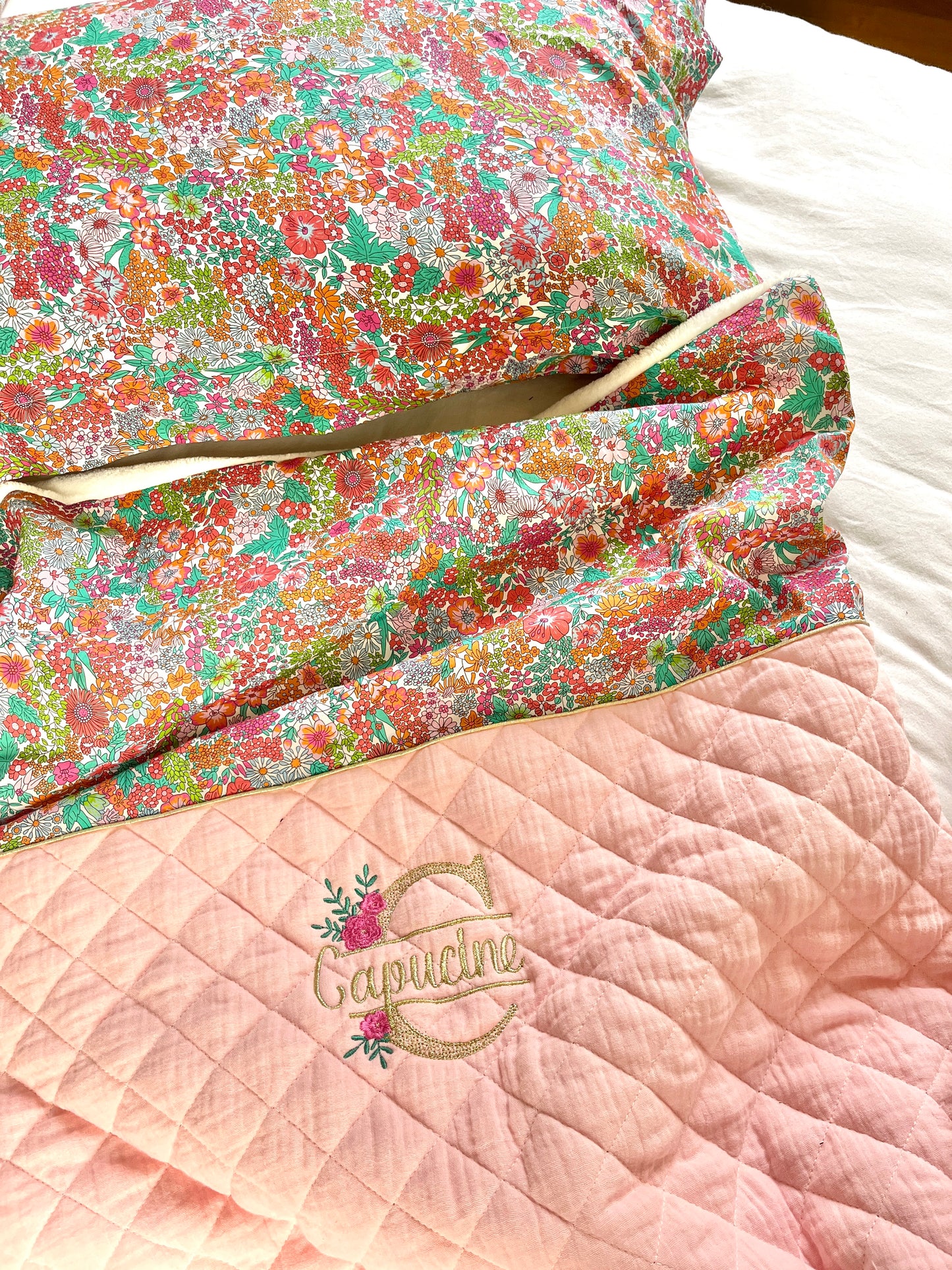 Nap set: Liberty of London blanket and pillowcase, 100% customizable