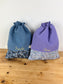 Set: toiletry bag and embroidered pouch 