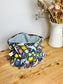 Children's neck warmer with sequins and floral velvet