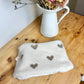 Children's sherpa neck warmer with caramel hearts