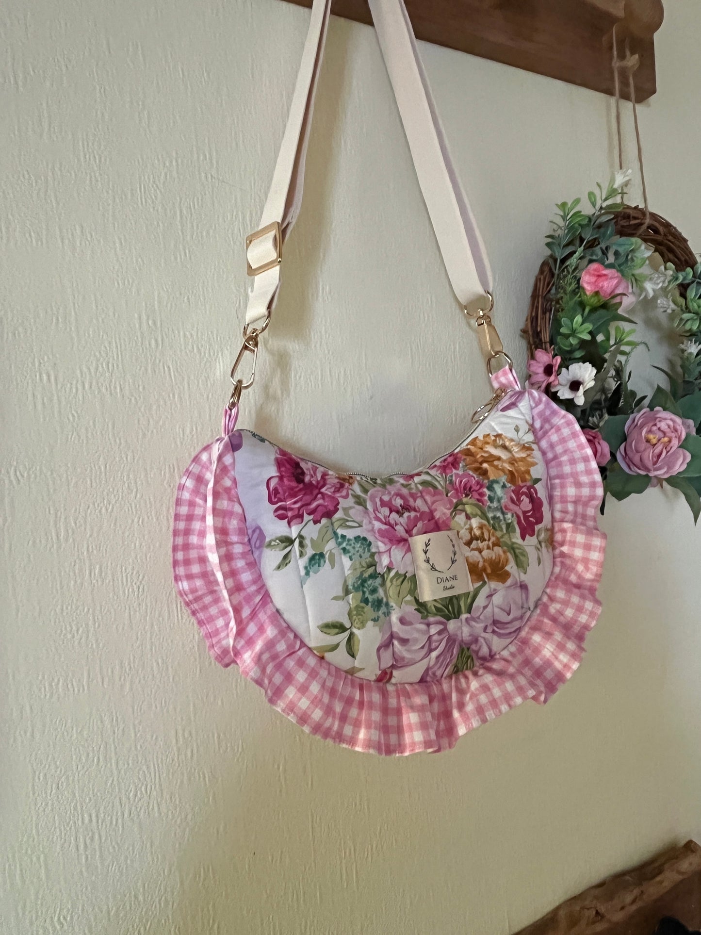 Milan the Liberty of London Bridgerton quilted crescent bag