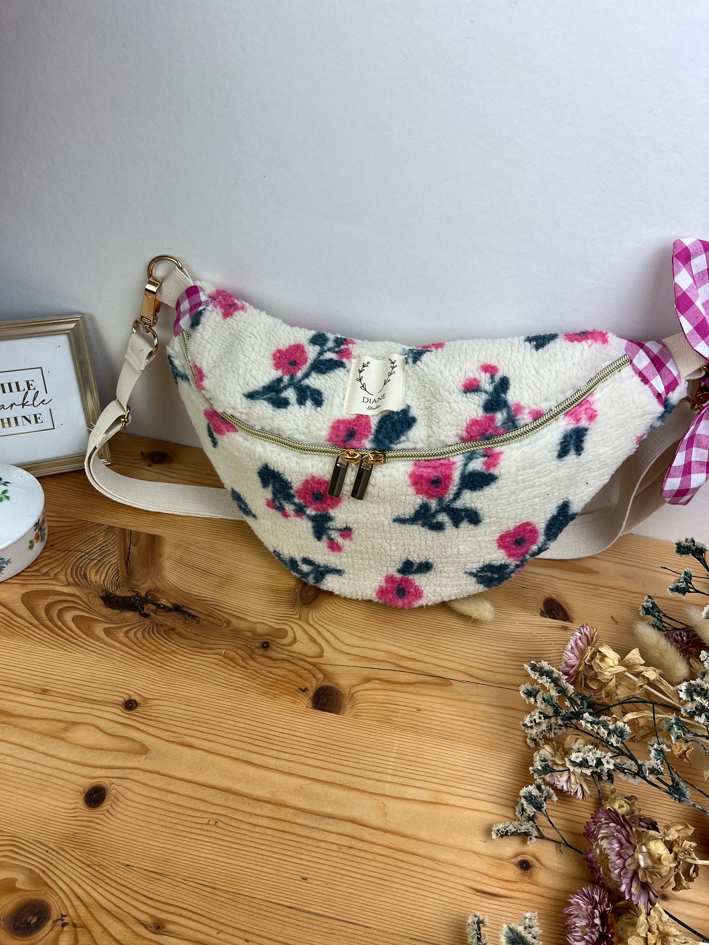 The floral sherpa fanny pack - made to order