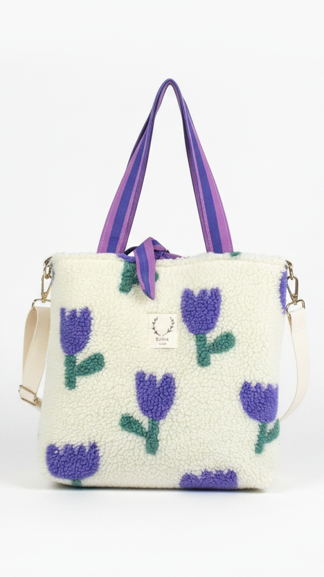 Félicie sherpa bag, mauve tulip