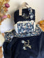 Set: Ombeline blanket and bag with floral initial 