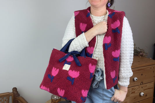 Sac Félicie sherpa tulipe roses-sur commande