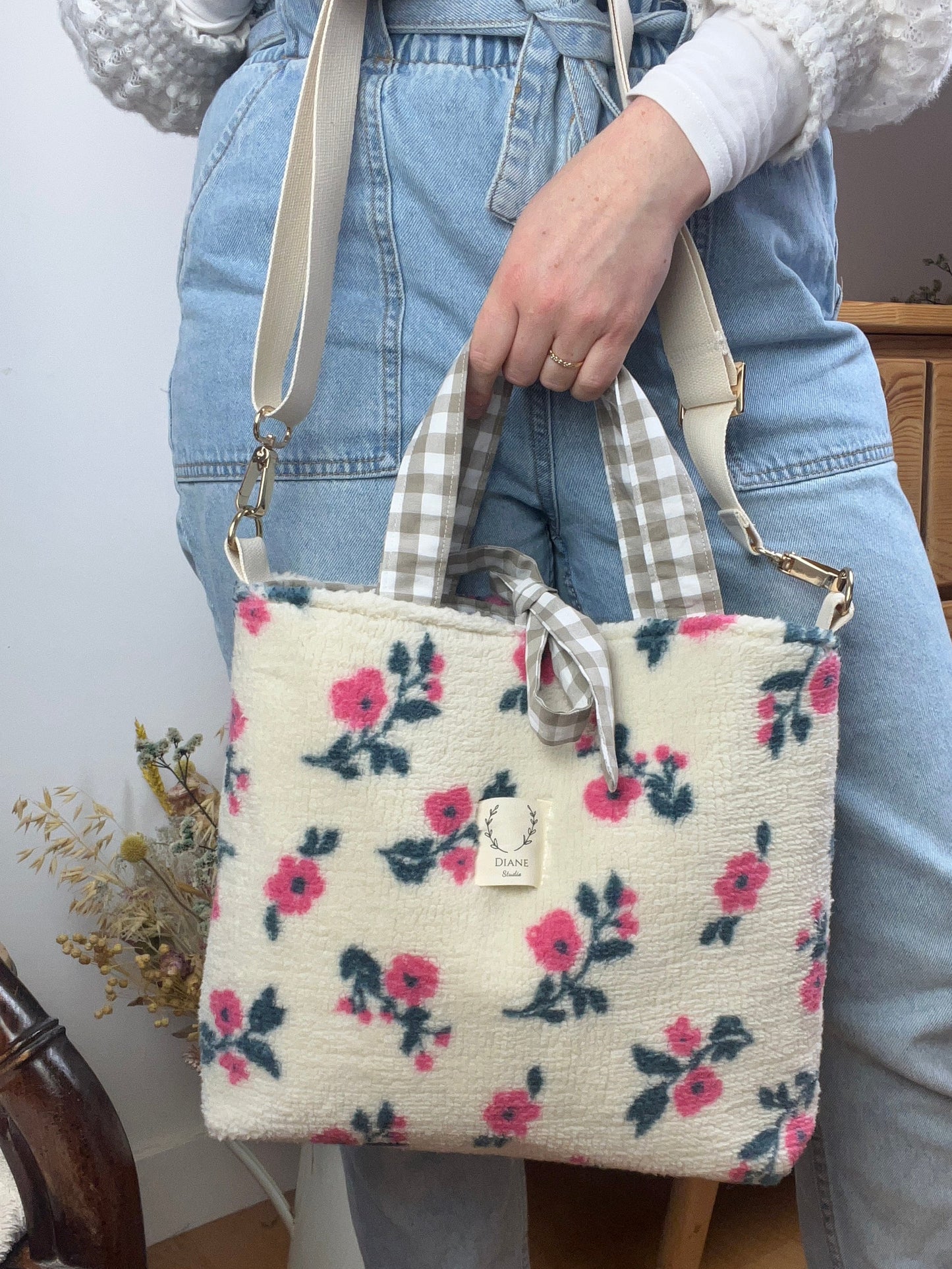 Félicie floral sherpa bag