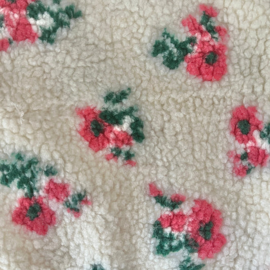 NEW! Raspberry flower sherpa pajamas - no embroidery