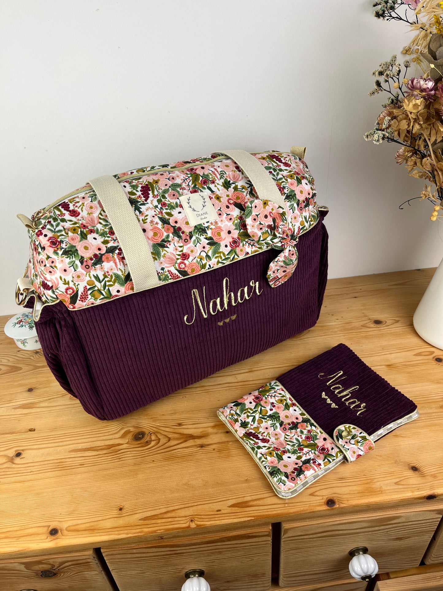 Love the 100% customizable embroidered diaper bag