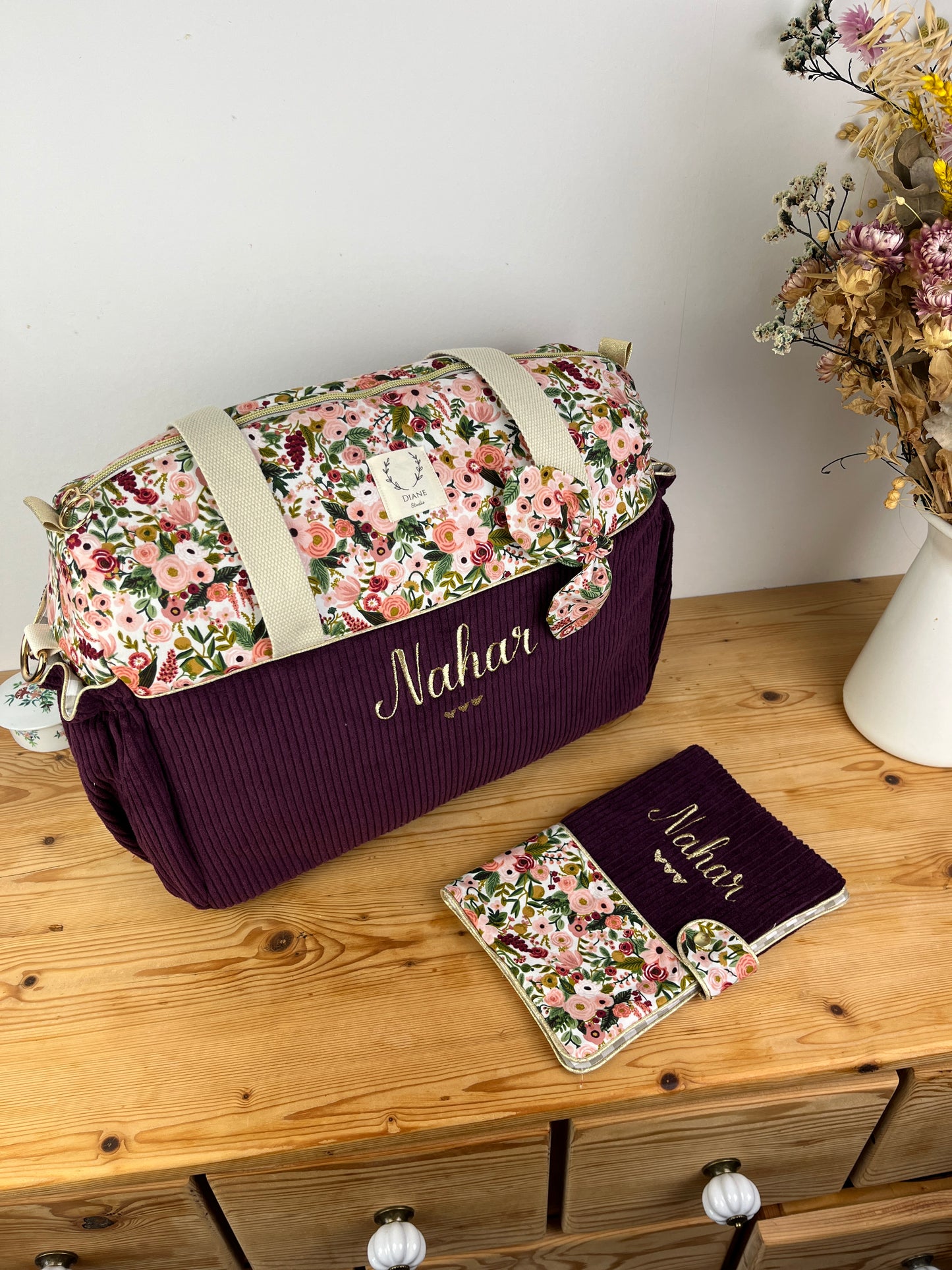 Love the 100% customizable embroidered diaper bag