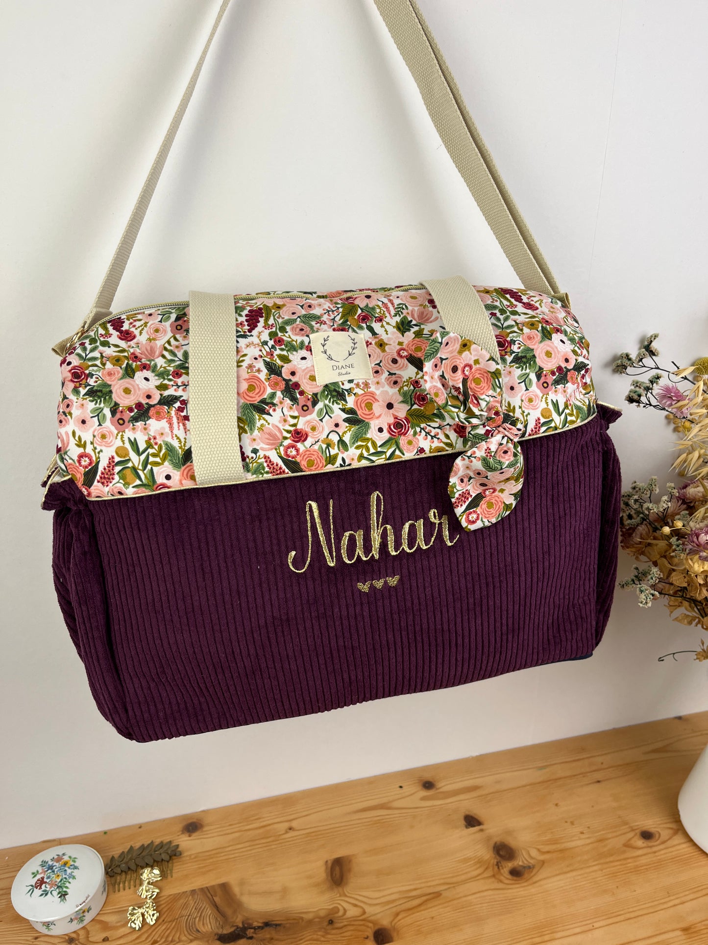 Love the 100% customizable embroidered diaper bag