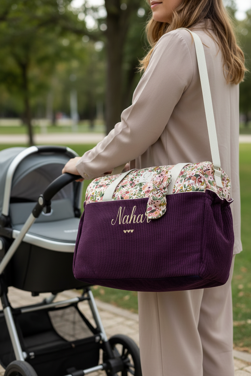 Love the 100% customizable embroidered diaper bag