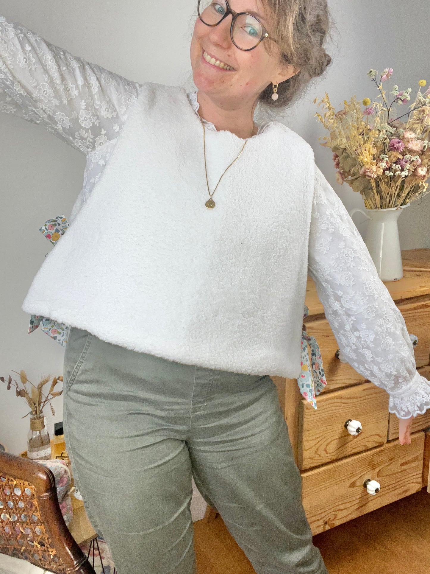 The Josephine Betsy porcelain and sherpa sweater