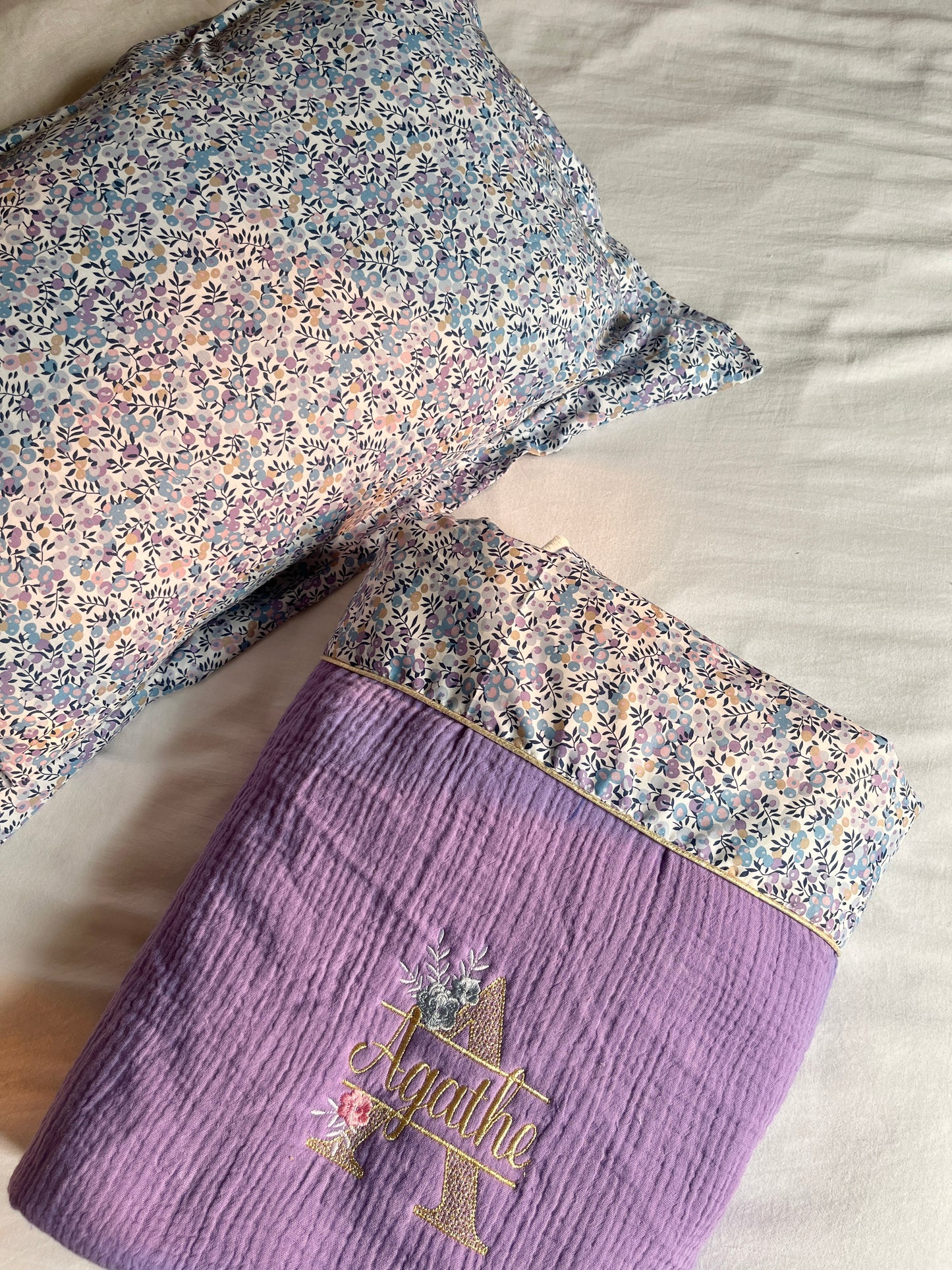 Nap set: Liberty of London blanket and pillowcase, 100% customizable