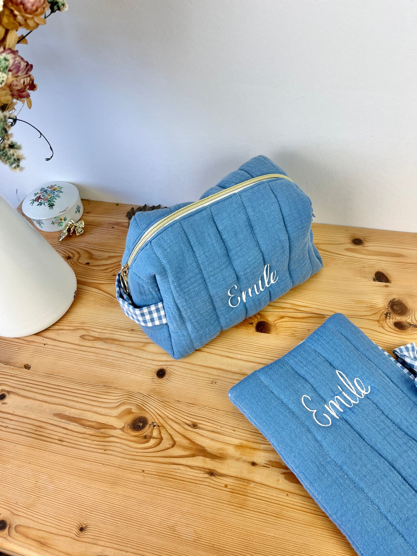 Set: toiletry bag and health record book cover 