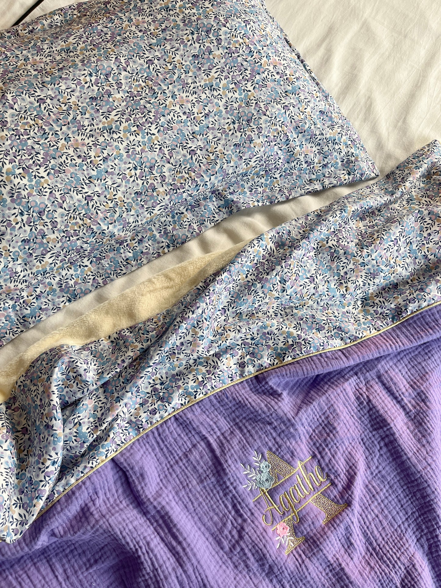 Nap set: Liberty of London blanket and pillowcase, 100% customizable
