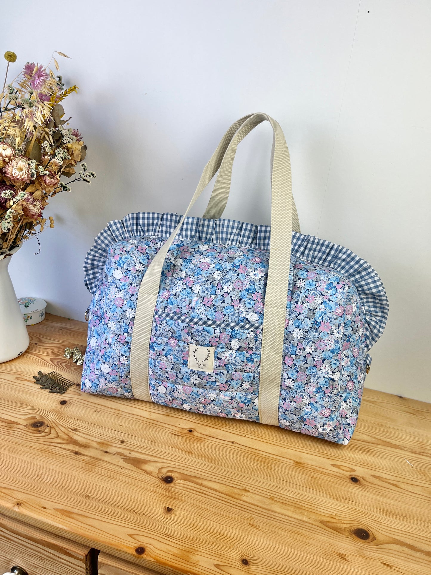 The 100% customizable ruffled diaper bag