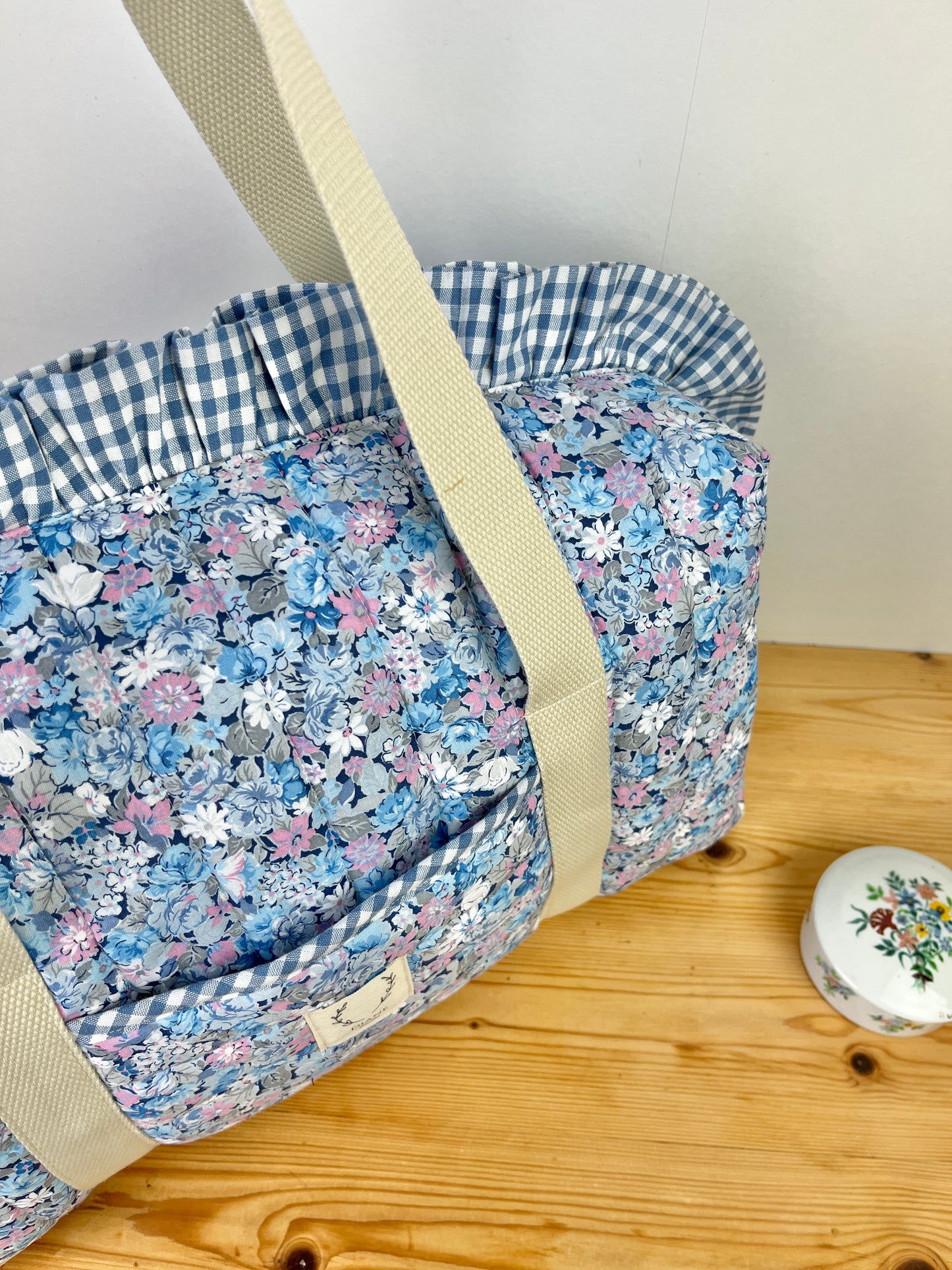 Ruffled bag and pouch set - made to order