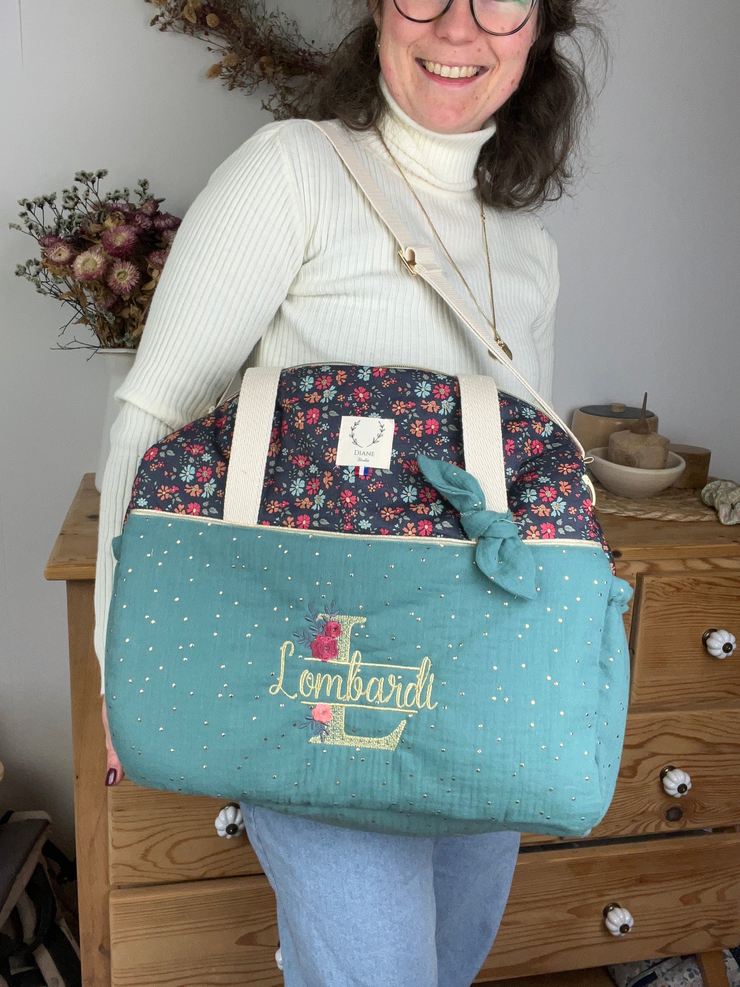 Set includes: diaper bag, toiletry bag, and beauty bag 
