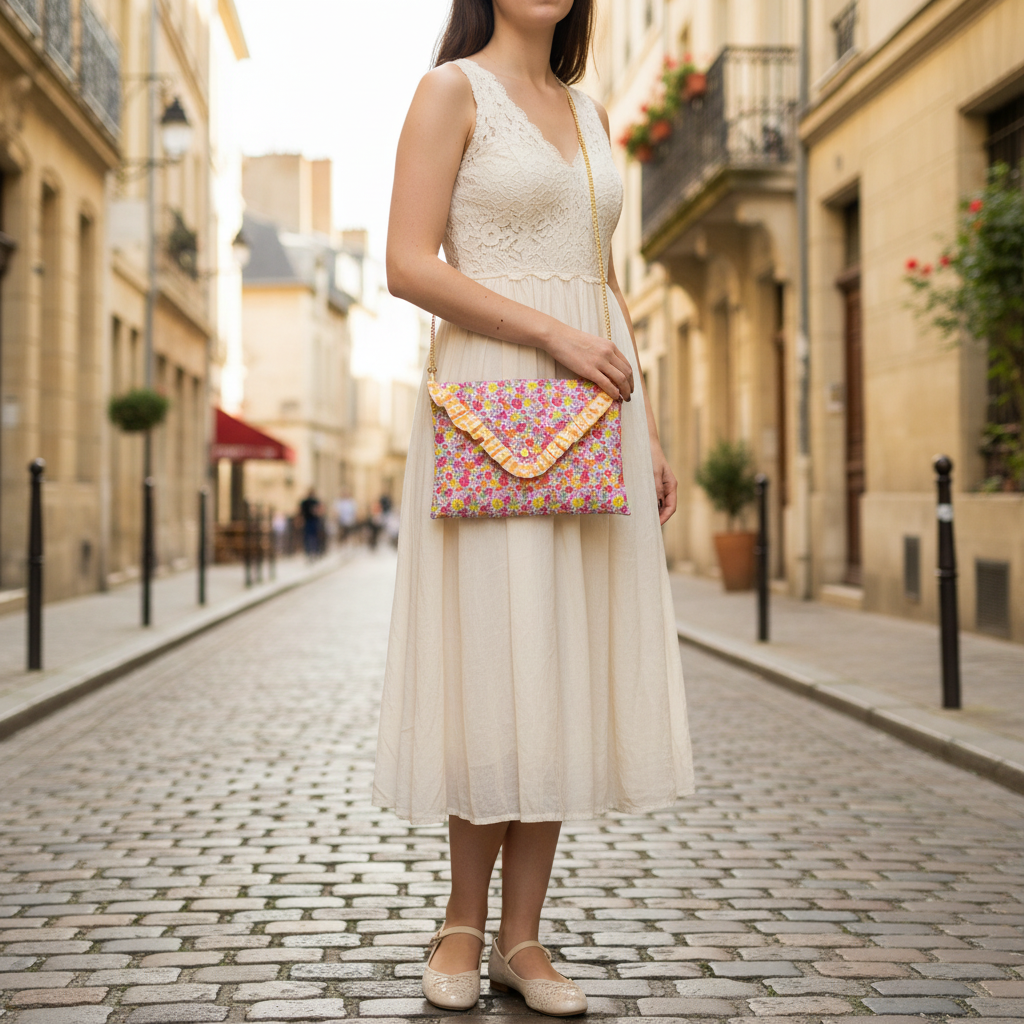 Charlotte the envelope clutch with chain, 100% customizable