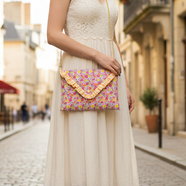 Charlotte the envelope clutch with chain, 100% customizable
