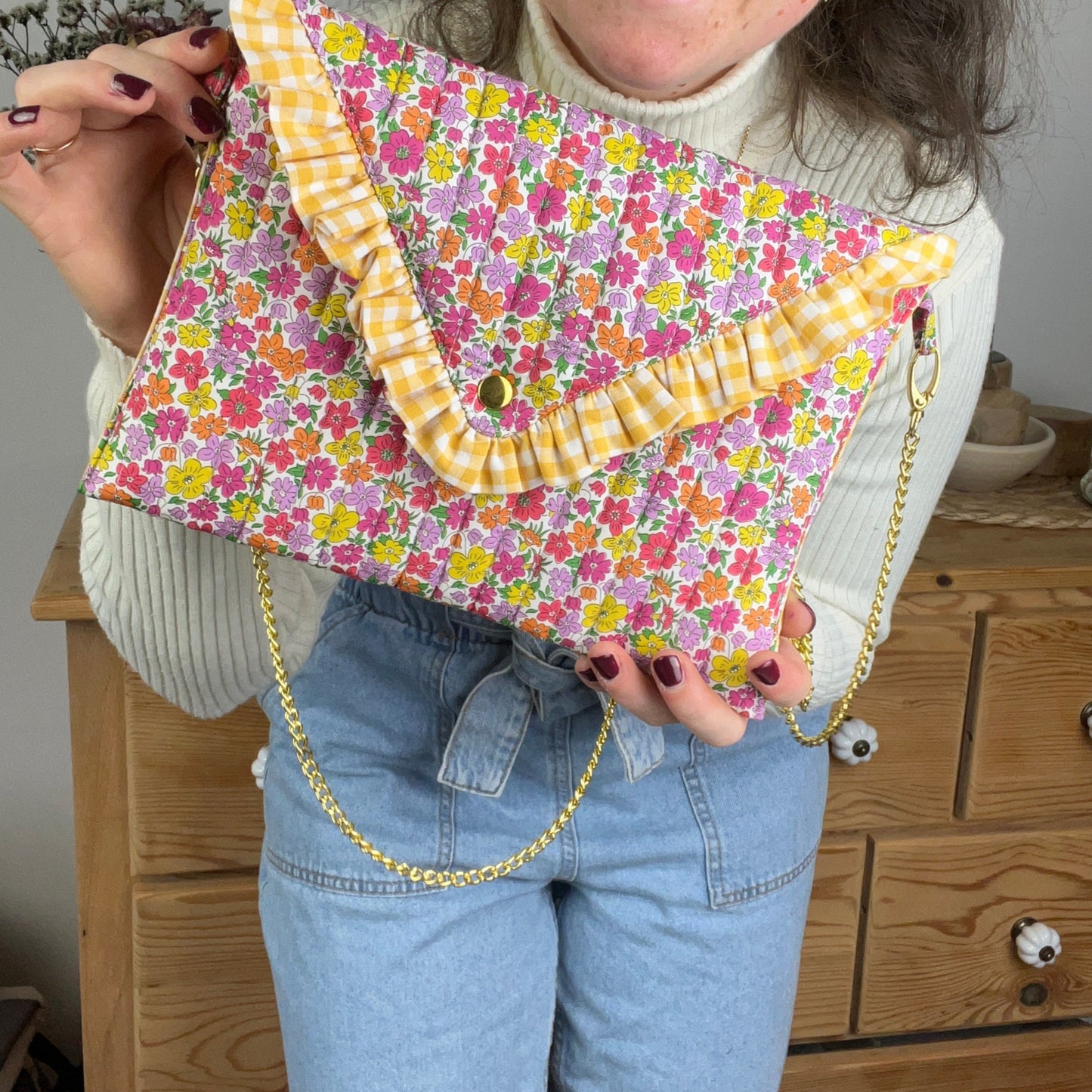 Charlotte the envelope clutch with chain, 100% customizable