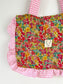 The small ruffled tote bag is 100% customizable.