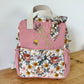The Ombeline children's backpack in double gauze tea rose and vintage