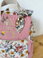 The Ombeline children's backpack in double gauze tea rose and vintage