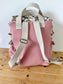 The Ombeline children's backpack in double gauze tea rose and vintage