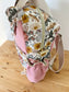 The Ombeline children's backpack in double gauze tea rose and vintage