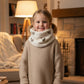 Children's sherpa neck warmer with caramel hearts